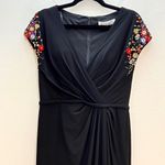 Mac Duggal Ieena 55709 Floral Beaded Sleeve Jersey Wrap Gown Photo 3