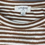 Umgee  brown and cream striped fuzzy tunic style dress poof sleeve with band cuff Photo 4