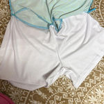 Sunsets & Sweet Tea Womens Dress Abstract Size 13 Nylon Blend Green Yellow Blue Photo 6