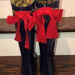 JOULES EVEDON Navy Blue Tall Rain Boots with Red Bows US Sz 8 Photo 12