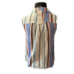 All in Favor  striped blouse‎ w. tie front - size small Photo 2