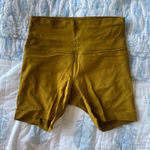 Lululemon Wunder Train 6 inches Mustard High-Waisted Biker Shorts Photo 0