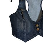 Nine West Vintage  Denim Vest Crop Top Studded Y2K Western Festival Size XS Photo 1