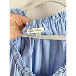 Hunter & Brown Women’s XL Blue Linen Blend Square Neck Tie Front Peasant‎ Dress Photo 7