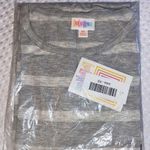 LuLaRoe Julia Bodycon Midi Dress Size XS Gray Stripe Short Elbow Sleeve Photo 0