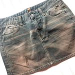 7 For All Mankind Denim Jean Mini Skirt Size 28 Blue Gray Acid Wash Photo 2