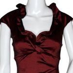 DJ Jaz Dress‎ Womens 4 Red Black Iridescent Ruched Bodycon Mini Elegant Romantic Photo 5