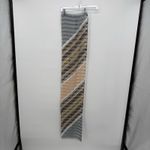Vintage Multicolor Diagonal Stripe Long Rectangle Scarf Sheer Polyester Blue Photo 1