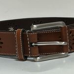 Lands' End Women’s Cut-Out Floral Design Leather Belt Photo 0