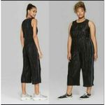 Wild Fable Women’s Black Sleeveless Cropped Bodre Jumpsuit Size Medium EUC Photo 1