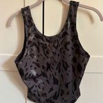 Cycle House Black Metallic Cropped Athletic Tank Top Size Medium Leopard Print Photo 0