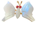Vintage Delicate Mother of Pearl Butterfly Brooch Pin White Photo 2