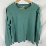 LL Bean Long Sleeve Crewneck Tshirt Size Large Blue Photo 0