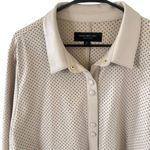 Marc New York  Cream Faux Leather Shirt Jacket Photo 4