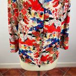 Carven Silk Crane Patterned Button Down Shirt White Size 8 Photo 3