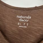 D & Co Naturals Midi Shirt Dress Brown Linen Blend Button Front Casual Size L Size L Photo 7