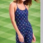 Terez BNWT  YANKEES TLC SHORT BODYSUIT IN NAVY RAINBOW MONOGRAM Small Photo 0
