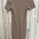 Double Zero * Women's Ribbed T-Shirt Dress Size Medium Casual Chic Taupe Summer Photo 4