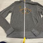 bcbg maxazria gray zip up size medium with a crown jewel detailing sewed on.. su Photo 5
