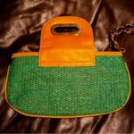 ALDO Green and Yellow Woven Clutch Photo 5