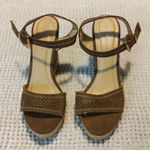 Wild Diva  Lounge Tan Brown Multi-Brown Strappy Wedge Sandals Size 7.5 EUC #CL-47 Photo 2