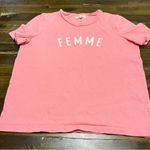 Madewell  Pink Boxy Oversized Tee Shirt Femme Cotton T-Shirt XS Photo 1