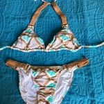 Patterned Bikini with Brown Accents Purple Photo 5