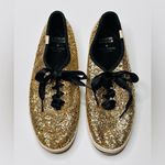 Kate Spade  Keds Women's Gold Glitter Satin Lace Up Sneakers Tennis Shoes Photo 9