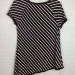 INS International Concepts Brown & White Striped Short Sleeve Sweater Top XL Photo 1