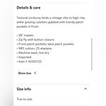 Mango  Patch Pocket Corduroy Culottes Photo 6