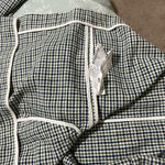 ZARA  Women's Green and Blue Checkered Plaid Trench Coat Sz L Photo 8