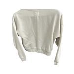 American Eagle  Outfitters White Crewneck Sweatshirt Floral Lace Shoulder  XS Photo 2