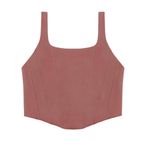 NWT REORIA Women’s Square Neck Bustier Corset Crop Tank Top Small Brown Photo 3