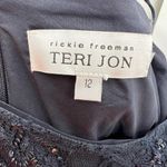 Rickie Freeman Teri Jon 12 lace dress sequin beaded navy semi Photo 5