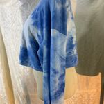 SheIn  Blue Tie-Dye Long Sleeve with Yellow Smile Graphic Photo 5