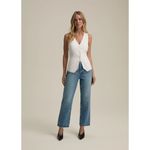 Favorite Daughter The Jones Linen Vest in bright white, size XS White Photo 3