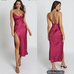 Princess Polly Lioness pink plunging satin midi dress small open back party Photo 1