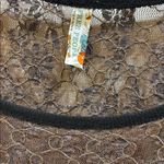 Free People  BROWN & BLACK LACE TOP SIZE SMALL LOTS OF STRETCH NYLON/POLY/SPANDEX Photo 4