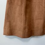 Babaton  Aritzia Dark Camel Brown Faux Suede Mini Skirt Size 6 Photo 4