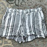 Time And Tru  Linen Striped Shorts White Black Medium Photo 0