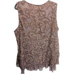 Cal Style Sleeveless Top Blouse Tunic Beige Tan Burnout Velvet Romantic Fairy Size 2X Photo 1