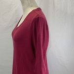 Carhartt Long Sleeve Rounded V-neck Wine Red Tee Top Size L (12-14) Photo 3
