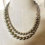 Chan Luu sterling silver and pearl link chain asymmetrical necklace Photo 0
