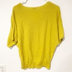 Staccato  Size Medium Yellow Knit V Neck‎ Short Sleeve Sweater Top Photo 4
