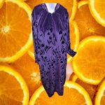 Jasmine  Rose Velvet‎ Robe Floral Print Long Sleeve Purple S/P Photo 6