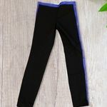 Diane Von Furstenberg  Lendra Leather Stripe Skinny Ankle Pants Black Purple 0 Photo 3