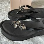 BCBGeneration  Flip Flops with Bling in Black Opaque Jelly. NWT Photo 2