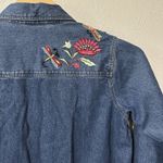 Quacker Factory  Jean Jacket‎ Size Large Denim Beaded Embroidered Floral Blue Photo 9