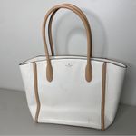 Kate Spade White Cream Ivory Leather Tote Never Full Bag Handbag Purse Photo 0