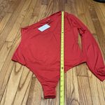 Lovers + Friends  NWT Red Vika One Shoulder Long Sleeve Thong Bodysuit Size XL‎ Photo 4